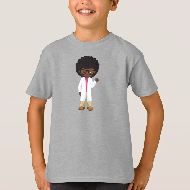 Camiseta Science Girl, African American Girl, Scientist (Frente)