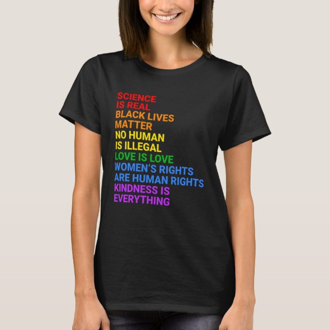Camiseta Science is Real Human Rights LGTBQ+ Queer Pride Mo (Frente)