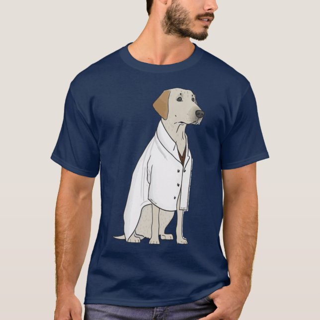 Camiseta Science lab Labrador Retriever in a lab coat frien (Frente)