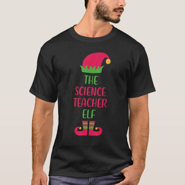 Camiseta Science Teacher Elf Family Matching Christmas Wome (Frente)