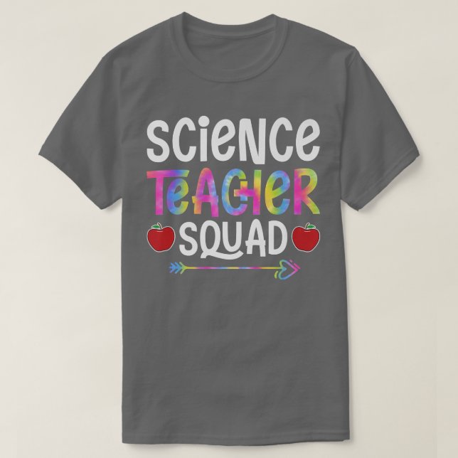 Camiseta Science Teacher Squad First Day of School Tie-Dye  (Frente do Design)