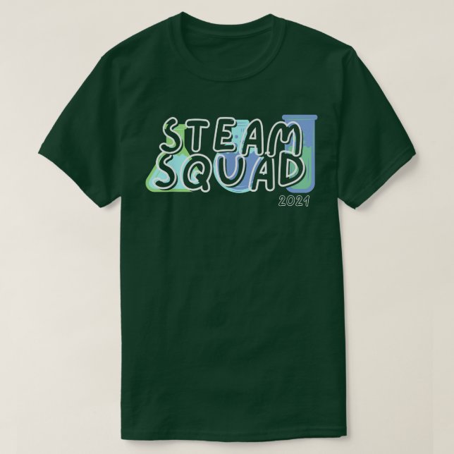 Camiseta Science Team STEAM SQUAD Teacher Student Technolog (Frente do Design)