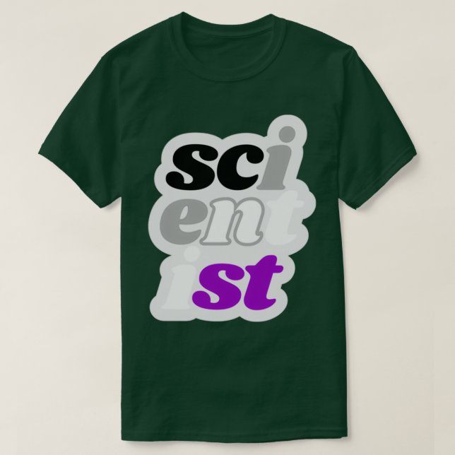 Camiseta scientist asexual vertical no border (Frente do Design)