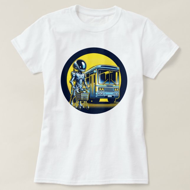 Camiseta SciFi no dia a dia - Alienígena engraçada e Design (Frente do Design)