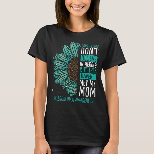 Camiseta Scleroderma Awareness Ribbon Mom Warrior (Frente)
