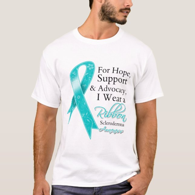 Camiseta Scleroderma dá apoio à consciência da esperança (Frente)