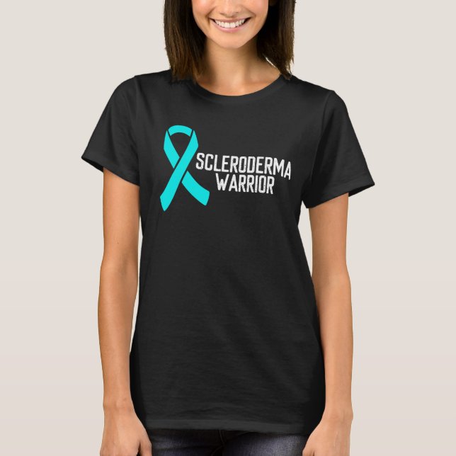 Camiseta Scleroderma Sensibiliza Guerreira de Fita Teal (Frente)