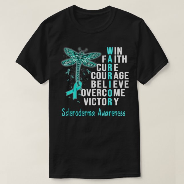 Camiseta Scleroderma Warrior Scleroderma Consciência (Frente do Design)