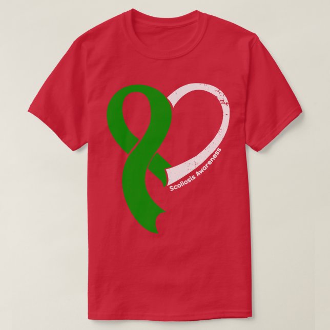 Camiseta Scoliose Sensibilização Esperança Amor Fita Coraçã (Frente do Design)