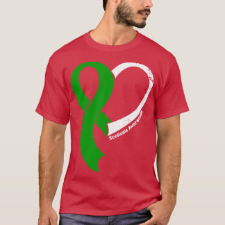 Camiseta Scoliose Sensibilização Esperança Amor Fita Coraçã