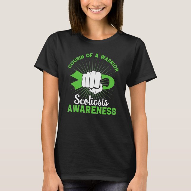 Camiseta Scoliosis  Spinal Back Injury Warriors Cousin Scol (Frente)