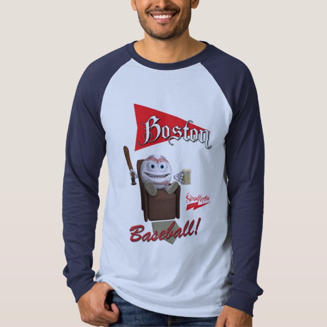 Camiseta Scolletta "Boston Baseball"! Long Sleeve Raglan (Frente)