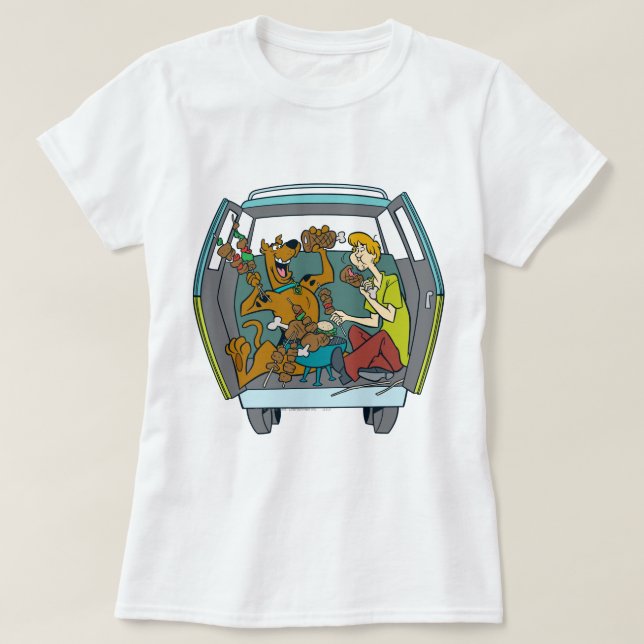 Camiseta Scooby-Doo E Shaggy Em Máquina Misteriosa (Frente do Design)
