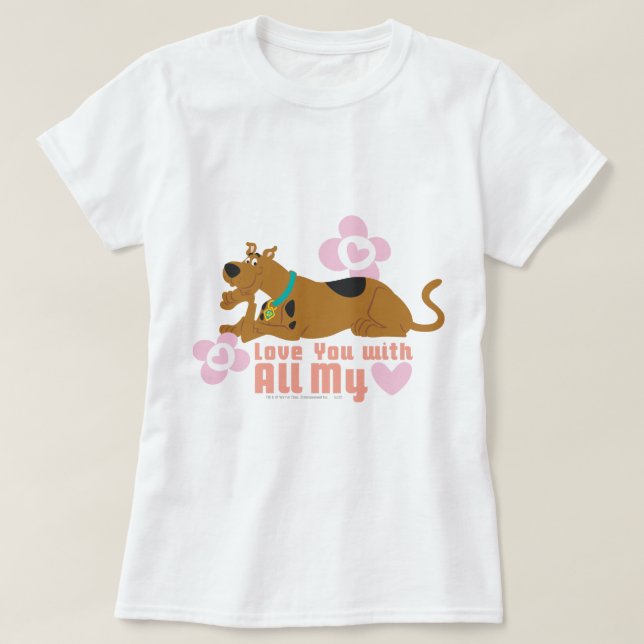 Camiseta Scooby-Doo "Love You With All My Heart" (Frente do Design)