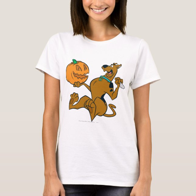 Camiseta Scooby-Doo que cinzela a abóbora (Frente)