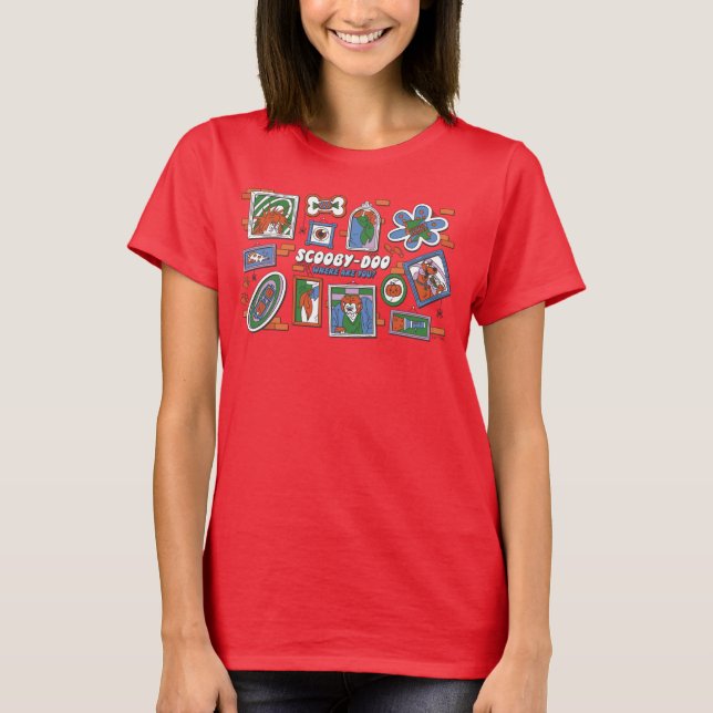 Camiseta Scooby-Doo Wall of Halloween Picture Frames (Frente)
