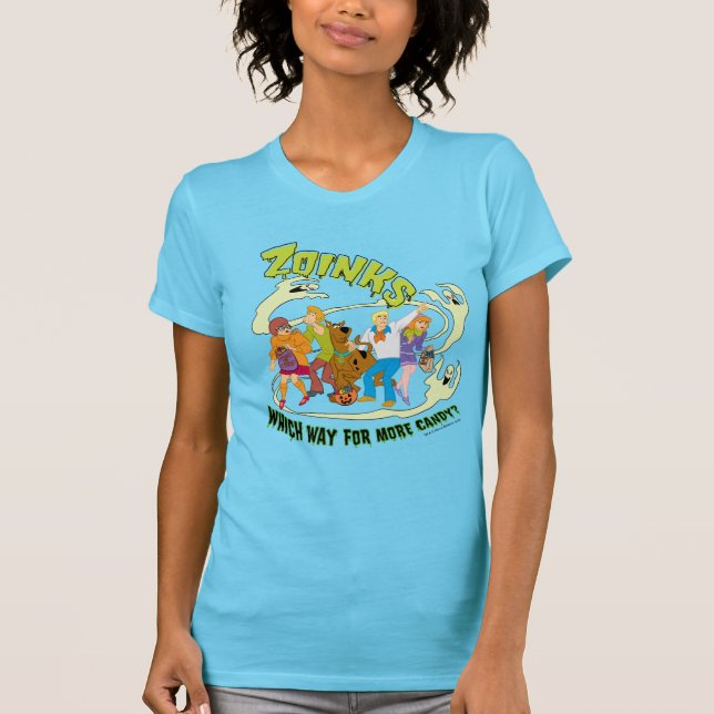 Camiseta Scooby-Doo | Zoinks Which Way for More Candy? (Frente)