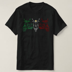 Camiseta Scooter da Bandeira Italiana Moto Retro Tricolor