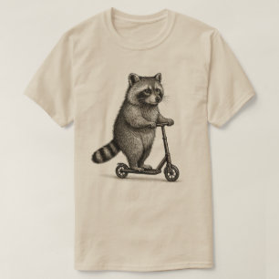 Camiseta Scooter de Guaxinim Vintage l Guaxinim andando de