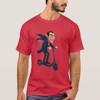 Camiseta Scooter Drácula desenho engraçado Vampiro em passe