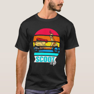 Camiseta Scooter Pôr do Sol Retrô Vida de Rolar para o Amor
