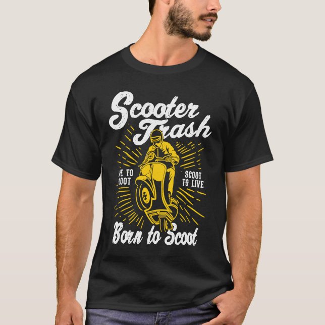 Camiseta Scooter Trash Retro Distressed Style Scooter Humor (Frente)