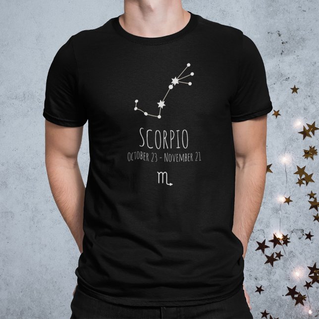 Camiseta Scorpio | Constelação Zodiac Personalizada (Criador carregado)
