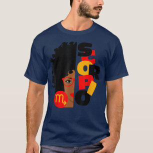 Camiseta Scorpio Girl Africa Girl Zodiac marca aniversário