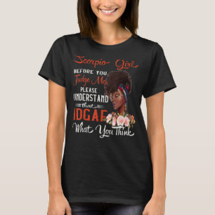 Camiseta Scorpio Girl Antes De Me Julgar Celebrador De Aniv