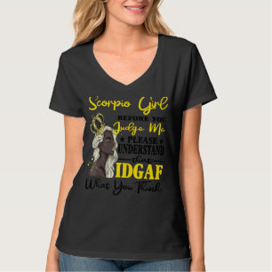 Camiseta Scorpio Girl Antes De Me Julgar, Por Favor Entenda