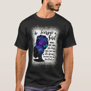 Camiseta Scorpio Girl Birthday Leopardo Sangrado Para Preto