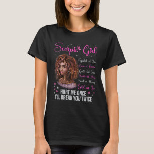 Camiseta Scorpio Girl Black Queen Zodiday Aniversário Afro