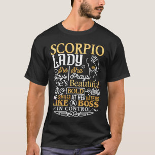 Camiseta Scorpio Lady Astrology Zodiac Sinal Scorpio Mulher