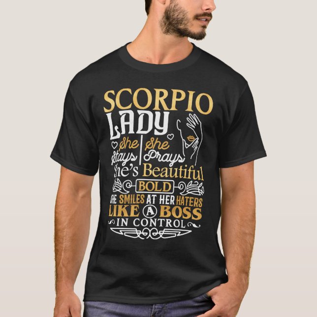 Camiseta Scorpio Lady Astrology Zodiac Sinal Scorpio Mulher (Frente)
