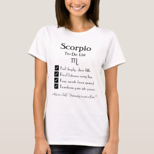 Camiseta Scorpio - Lista de Ações a Fazer