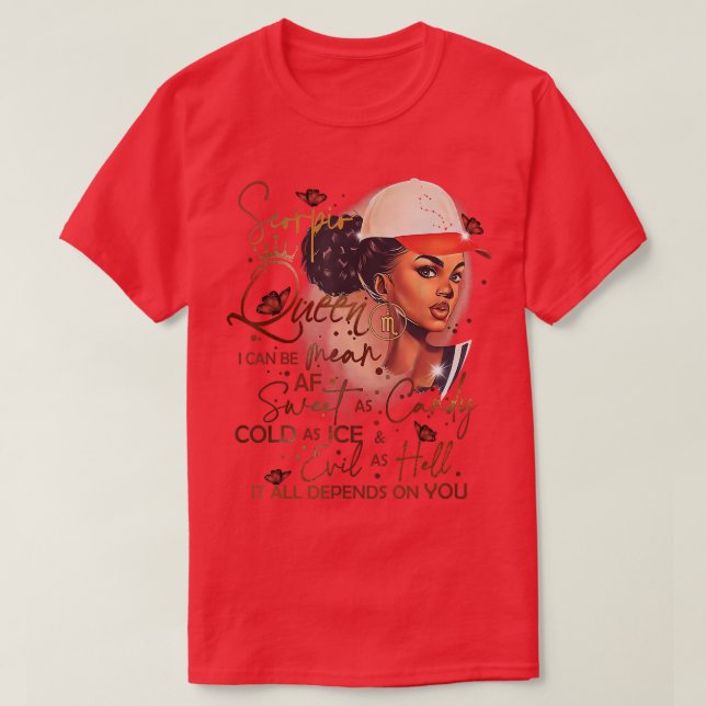 Camiseta Scorpio Queen Sweet Como Doce De Aniversário Para  (Frente do Design)