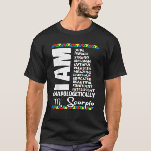 Camiseta Scorpio Zodiac Aniversário Orgulho Negro Sem Peça