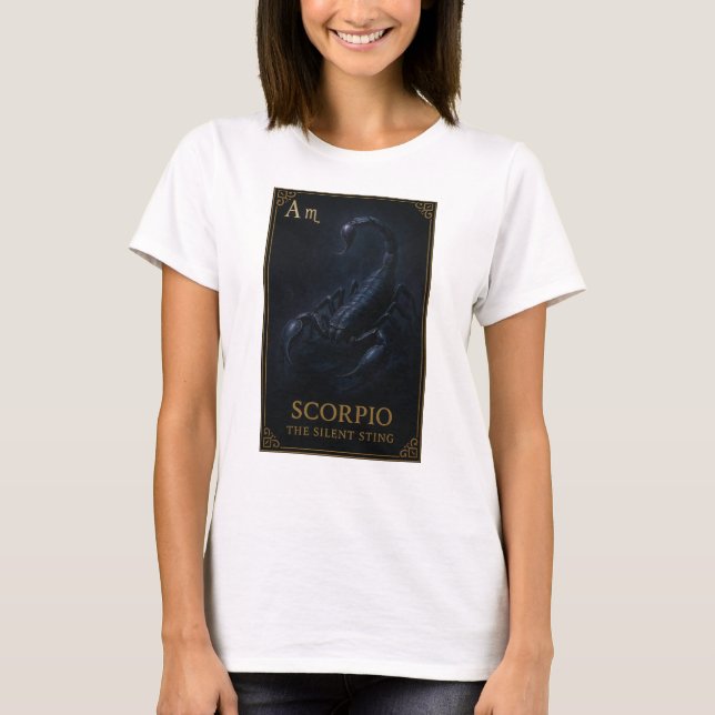 Camiseta Scorpio Zodiac Art – Dark Celestial Scorpion (Frente)