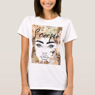 Camiseta Scorpio Zodiac Sinal Horoscópio Astrologia Feminin