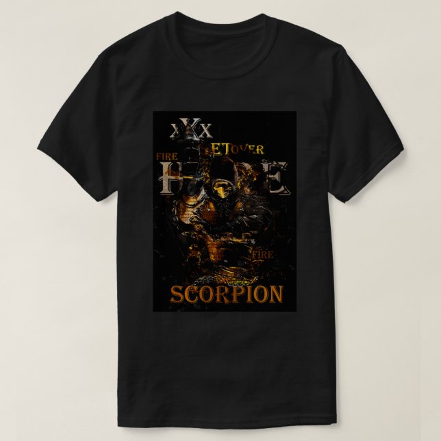 Camiseta Scorpion, o guerreiro ninja esqueleto (Frente do Design)