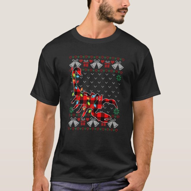 Camiseta Scorpion   Xmas Lights Ugly Christmas Sweater (Frente)