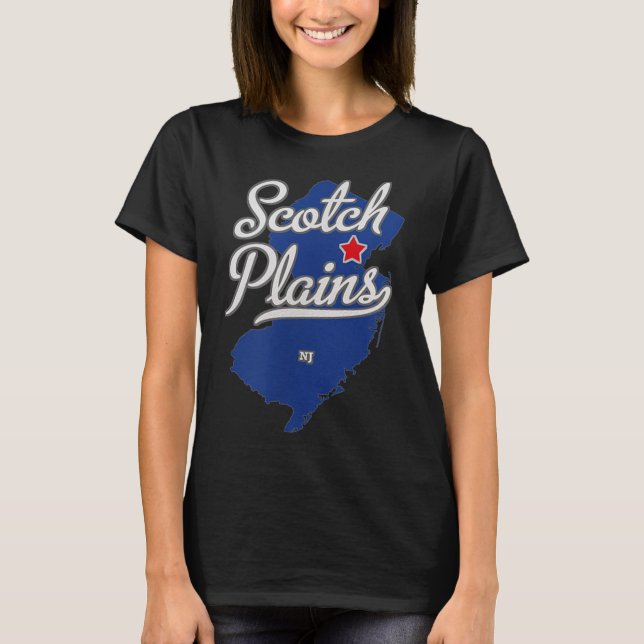 Camiseta Scotch Plains New Jersey Nj Map  (Frente)
