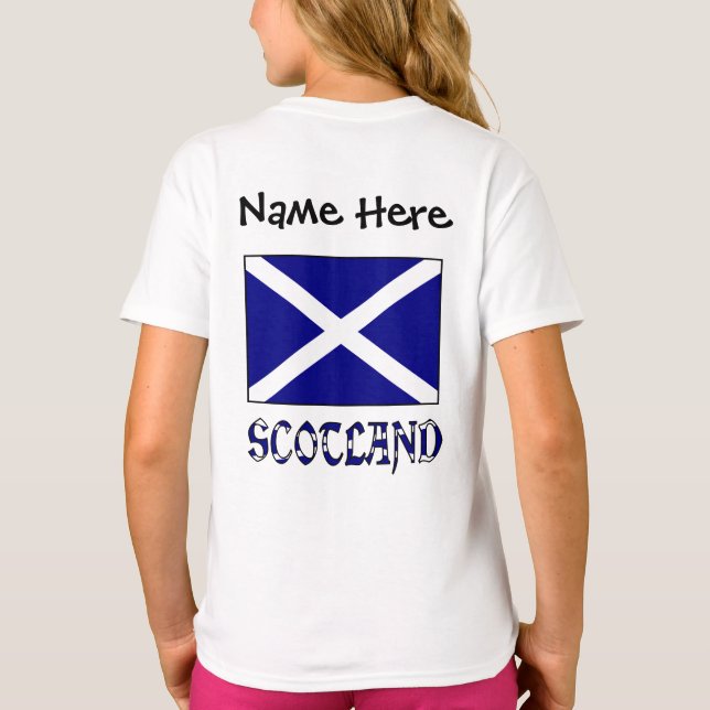 Camiseta Scotland and Scottish Flag with Your Name (Bandeir (Verso)