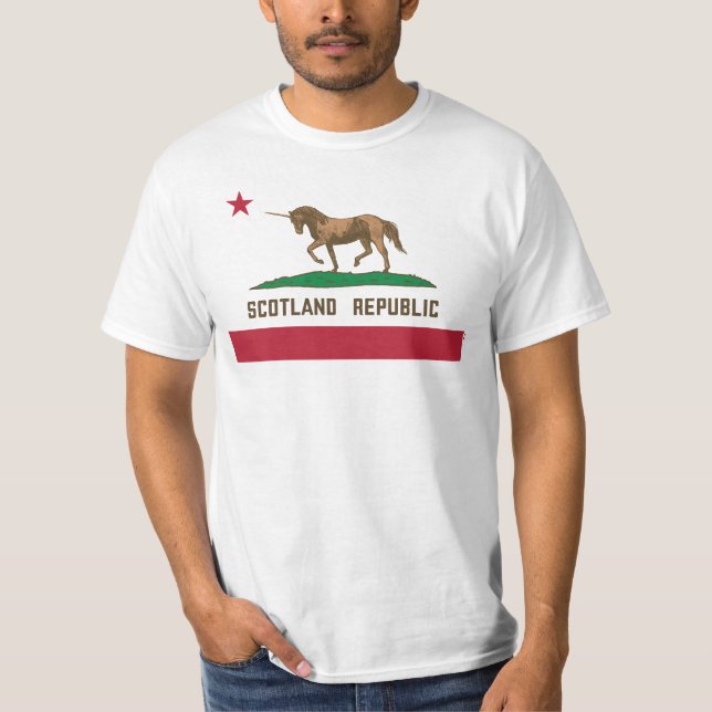 Camiseta Scotland Republic California Flag Unicorn (Frente)