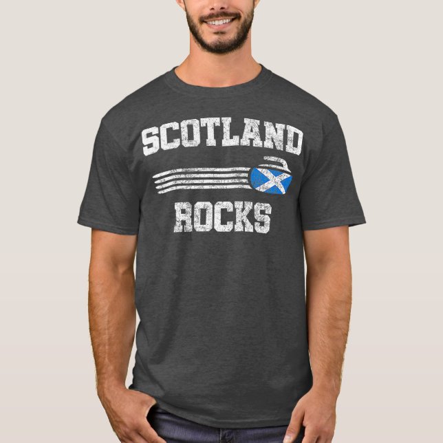 Camiseta Scotland Rocks Vintage Curling (Frente)