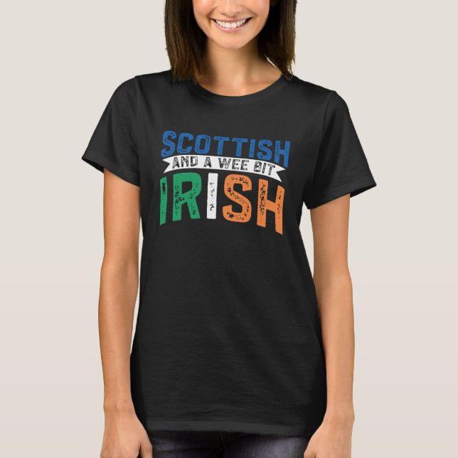 Camiseta Scotland Uk Mostly Scottish And A Wee Bit Irish (Frente)