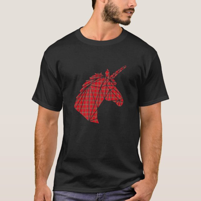 Camiseta Scotsman Scotland Unicorn Xadrez Tartan Day Scotti (Frente)