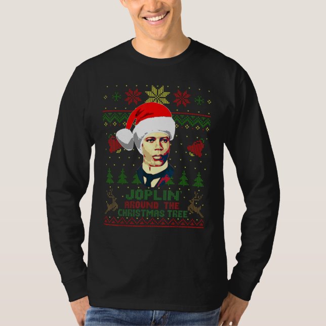 Camiseta Scott Composer Joplin Em Torno Da Árvore De Natal  (Frente)
