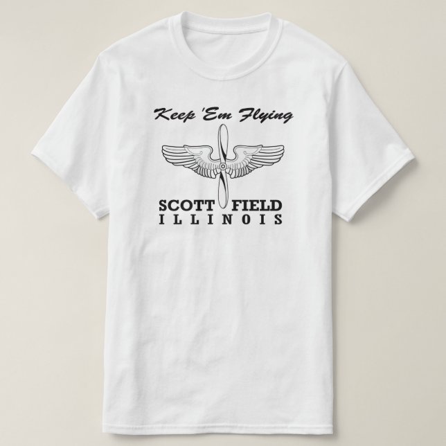 Camiseta Scott Field, Illinois (Base da Força Aérea), Belle (Frente do Design)