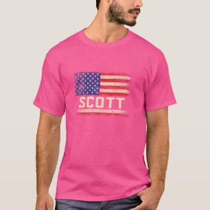 Camiseta Scott Sobrenome Shirt Scott Name American Flag